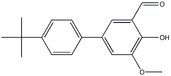 4'-tert-butyl-4-hydroxy-5-methoxy-1,1'-biphenyl-3-carbaldehyde Struktur