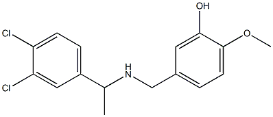 5-({[1-(3,4-dichlorophenyl)ethyl]amino}methyl)-2-methoxyphenol Struktur