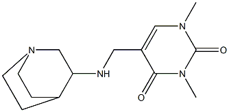 5-({1-azabicyclo[2.2.2]octan-3-ylamino}methyl)-1,3-dimethyl-1,2,3,4-tetrahydropyrimidine-2,4-dione Struktur