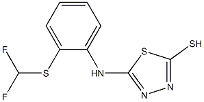 5-({2-[(difluoromethyl)sulfanyl]phenyl}amino)-1,3,4-thiadiazole-2-thiol Struktur