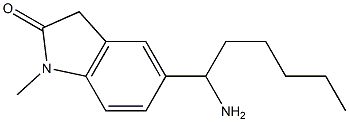 5-(1-aminohexyl)-1-methyl-2,3-dihydro-1H-indol-2-one Struktur