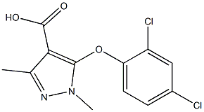 5-(2,4-dichlorophenoxy)-1,3-dimethyl-1H-pyrazole-4-carboxylic acid Struktur