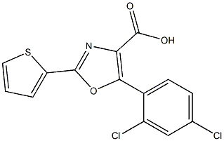 5-(2,4-dichlorophenyl)-2-(thiophen-2-yl)-1,3-oxazole-4-carboxylic acid Struktur