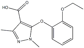 5-(2-ethoxyphenoxy)-1,3-dimethyl-1H-pyrazole-4-carboxylic acid Struktur