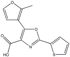 5-(2-methylfuran-3-yl)-2-(thiophen-2-yl)-1,3-oxazole-4-carboxylic acid Struktur