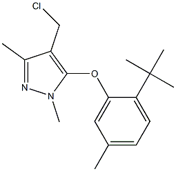 5-(2-tert-butyl-5-methylphenoxy)-4-(chloromethyl)-1,3-dimethyl-1H-pyrazole Struktur