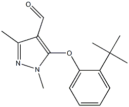 5-(2-tert-butylphenoxy)-1,3-dimethyl-1H-pyrazole-4-carbaldehyde Struktur