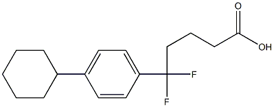 5-(4-cyclohexylphenyl)-5,5-difluoropentanoic acid Struktur