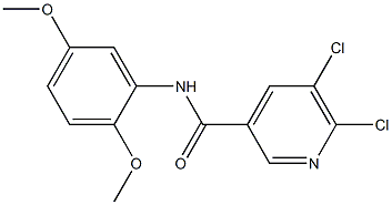 5,6-dichloro-N-(2,5-dimethoxyphenyl)pyridine-3-carboxamide Struktur