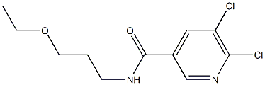 5,6-dichloro-N-(3-ethoxypropyl)pyridine-3-carboxamide Struktur