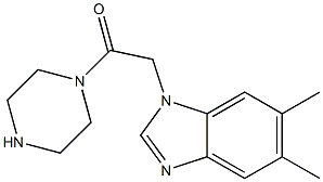 5,6-dimethyl-1-(2-oxo-2-piperazin-1-ylethyl)-1H-benzimidazole Struktur