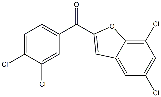 5,7-dichloro-2-[(3,4-dichlorophenyl)carbonyl]-1-benzofuran Struktur