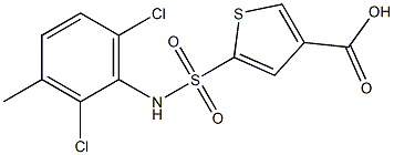 5-[(2,6-dichloro-3-methylphenyl)sulfamoyl]thiophene-3-carboxylic acid Struktur