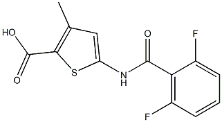 5-[(2,6-difluorobenzene)amido]-3-methylthiophene-2-carboxylic acid Struktur