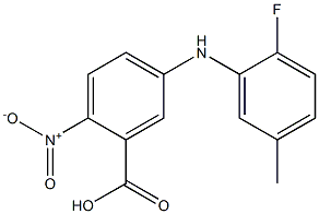 5-[(2-fluoro-5-methylphenyl)amino]-2-nitrobenzoic acid Struktur