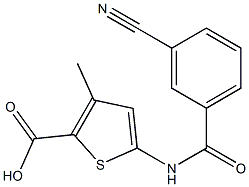 5-[(3-cyanobenzene)amido]-3-methylthiophene-2-carboxylic acid Struktur