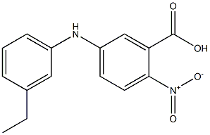 5-[(3-ethylphenyl)amino]-2-nitrobenzoic acid Struktur