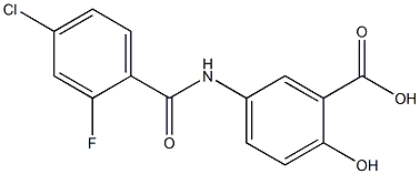 5-[(4-chloro-2-fluorobenzene)amido]-2-hydroxybenzoic acid Struktur