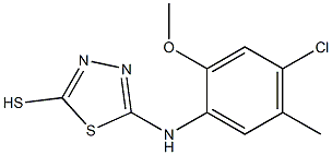 5-[(4-chloro-2-methoxy-5-methylphenyl)amino]-1,3,4-thiadiazole-2-thiol Struktur