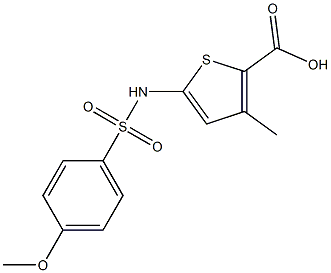 5-[(4-methoxybenzene)sulfonamido]-3-methylthiophene-2-carboxylic acid Struktur