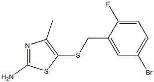 5-[(5-bromo-2-fluorobenzyl)thio]-4-methyl-1,3-thiazol-2-amine Struktur