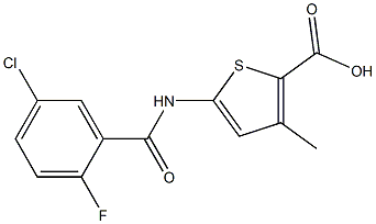 5-[(5-chloro-2-fluorobenzene)amido]-3-methylthiophene-2-carboxylic acid Struktur