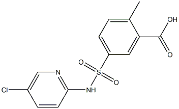 5-[(5-chloropyridin-2-yl)sulfamoyl]-2-methylbenzoic acid Struktur