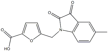 5-[(5-methyl-2,3-dioxo-2,3-dihydro-1H-indol-1-yl)methyl]furan-2-carboxylic acid Struktur