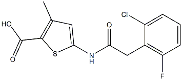 5-[2-(2-chloro-6-fluorophenyl)acetamido]-3-methylthiophene-2-carboxylic acid Struktur