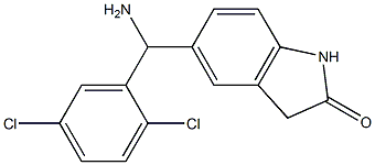 5-[amino(2,5-dichlorophenyl)methyl]-2,3-dihydro-1H-indol-2-one Struktur