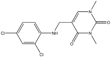 5-{[(2,4-dichlorophenyl)amino]methyl}-1,3-dimethyl-1,2,3,4-tetrahydropyrimidine-2,4-dione Struktur