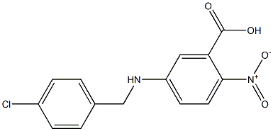 5-{[(4-chlorophenyl)methyl]amino}-2-nitrobenzoic acid Struktur