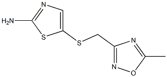 5-{[(5-methyl-1,2,4-oxadiazol-3-yl)methyl]sulfanyl}-1,3-thiazol-2-amine Struktur