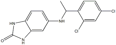 5-{[1-(2,4-dichlorophenyl)ethyl]amino}-2,3-dihydro-1H-1,3-benzodiazol-2-one Struktur