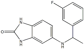 5-{[1-(3-fluorophenyl)ethyl]amino}-2,3-dihydro-1H-1,3-benzodiazol-2-one Struktur