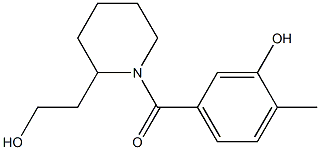 5-{[2-(2-hydroxyethyl)piperidin-1-yl]carbonyl}-2-methylphenol Struktur