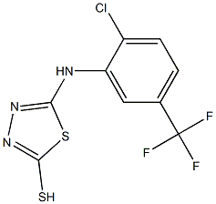 5-{[2-chloro-5-(trifluoromethyl)phenyl]amino}-1,3,4-thiadiazole-2-thiol Struktur