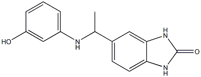 5-{1-[(3-hydroxyphenyl)amino]ethyl}-2,3-dihydro-1H-1,3-benzodiazol-2-one Struktur