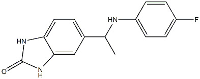 5-{1-[(4-fluorophenyl)amino]ethyl}-2,3-dihydro-1H-1,3-benzodiazol-2-one Struktur