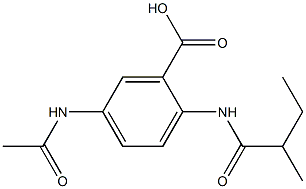 5-acetamido-2-(2-methylbutanamido)benzoic acid Struktur