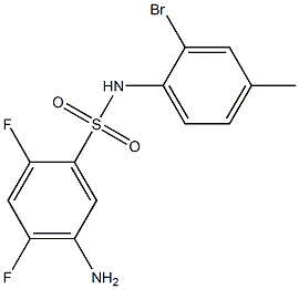 5-amino-N-(2-bromo-4-methylphenyl)-2,4-difluorobenzene-1-sulfonamide Struktur