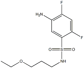 5-amino-N-(3-ethoxypropyl)-2,4-difluorobenzene-1-sulfonamide Struktur