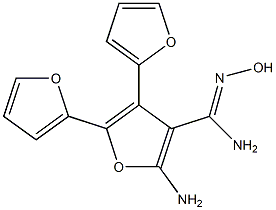 5'-amino-N'-hydroxy-2,2':3',2''-terfuran-4'-carboximidamide Struktur