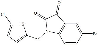 5-bromo-1-[(5-chlorothiophen-2-yl)methyl]-2,3-dihydro-1H-indole-2,3-dione Struktur