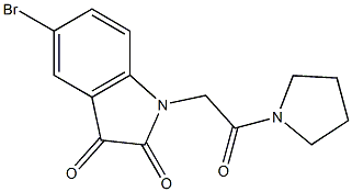 5-bromo-1-[2-oxo-2-(pyrrolidin-1-yl)ethyl]-2,3-dihydro-1H-indole-2,3-dione Struktur