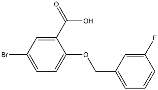 5-bromo-2-[(3-fluorophenyl)methoxy]benzoic acid Struktur