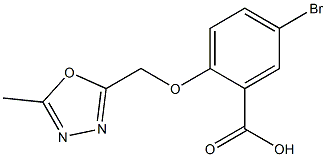 5-bromo-2-[(5-methyl-1,3,4-oxadiazol-2-yl)methoxy]benzoic acid Struktur