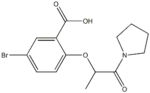 5-bromo-2-{[1-oxo-1-(pyrrolidin-1-yl)propan-2-yl]oxy}benzoic acid Struktur