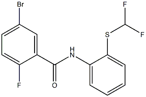 5-bromo-N-{2-[(difluoromethyl)sulfanyl]phenyl}-2-fluorobenzamide Struktur