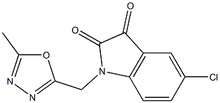 5-chloro-1-[(5-methyl-1,3,4-oxadiazol-2-yl)methyl]-2,3-dihydro-1H-indole-2,3-dione Struktur